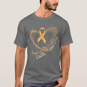 Faith Hope Love Orange Ribbon Leukaemia Awareness T-Shirt
