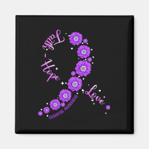 Faith Hope Love Overdose Awareness Ribbon Flower W Magnet