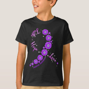 Faith Hope Love Overdose Awareness Ribbon Flower W T-Shirt