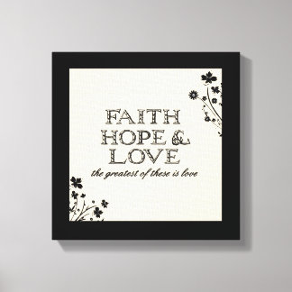 Faith, Hope & Love Parchment Canvas Print