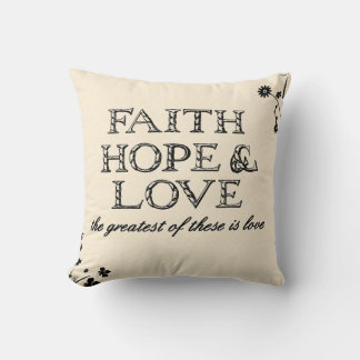 Faith, Hope & Love Parchment Cushion