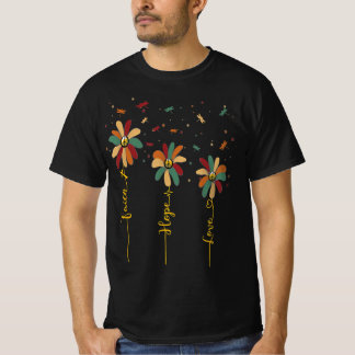 Faith hope love peace sign daisy dragonfly hippie T-Shirt