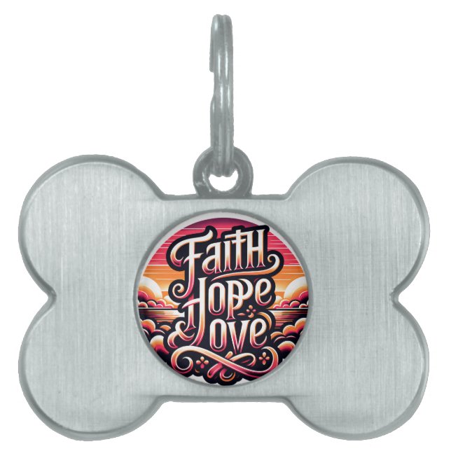 Faith Hope Love pet tag (Front)