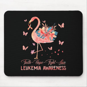 Faith Hope Love Pink Flamingo Breast Leukaemia Awa Mouse Pad