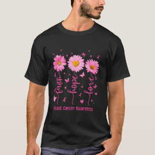 Faith Hope Love Pink Ribbon Breast Cancer Awarenes T-Shirt
