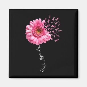 Faith Hope Love Pink Ribbon Daisy Flower Breast C Magnet