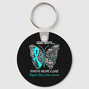 Faith Hope Love Polycystic Kidney Disease Awarenes Key Ring