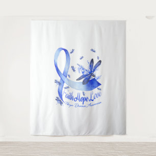 Faith Hope Love Pompe Disease Awareness Dragonfly Tapestry
