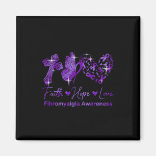 Faith Hope Love Purple Ribbon Fibromyalgia Awarene Magnet