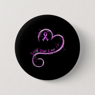 Faith Hope Love Purple Ribbon Overdose Awareness 6 Cm Round Badge