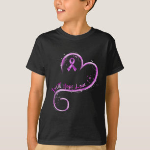Faith Hope Love Purple Ribbon Overdose Awareness  T-Shirt