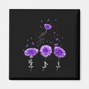 Faith Hope Love Purple Sunflower Fibromyalgia Awar Magnet
