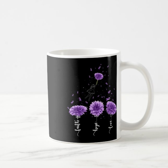 Faith Hope Love Purple Sunflower Overdose Awarenes Coffee Mug (Right)