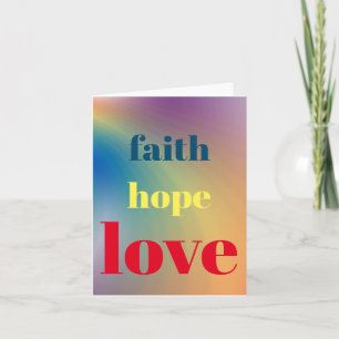 Faith Hope Love Rainbow Colours Note Card