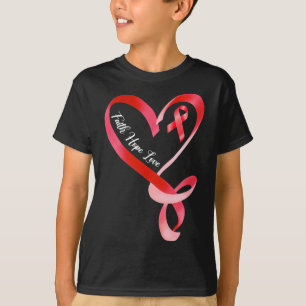 Faith Hope Love Red Ribbon Heart Disease Awareness T-Shirt