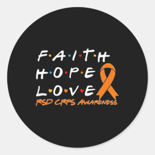 Faith Hope Love Rsd Crps Awareness Classic Round Sticker