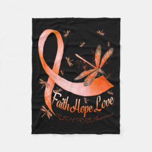 Faith Hope Love Rsd Crps Awareness Dragonfly  Fleece Blanket