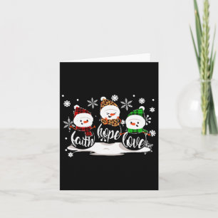 Faith Hope Love Snowman Christmas Pajama Cute Wint Card