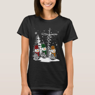 Faith Hope Love Snowman Jesus Christian Tree Chris T-Shirt