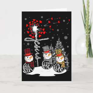 Faith Hope Love Snowman Jesus Dandelion Christian  Card