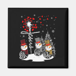 Faith Hope Love Snowman Jesus Dandelion Christian Magnet