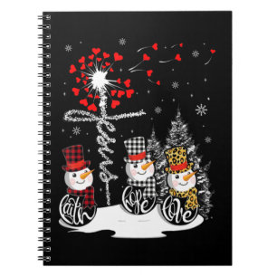 Faith Hope Love Snowman Jesus Dandelion Christian  Notebook