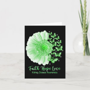 Faith Hope Love Sunflower Butterfly Kidney Disease Card