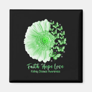 Faith Hope Love Sunflower Butterfly Kidney Disease Magnet