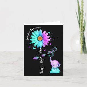 Faith Hope Love Sunflower Elephant Suicide Awarene Card