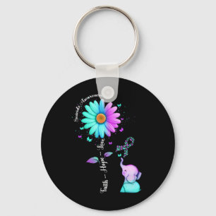 Faith Hope Love Sunflower Elephant Suicide Awarene Key Ring