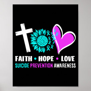 Faith Hope Love Support Prevention Awareness Poster