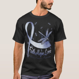 Faith Hope Love Vulvar Cancer Awareness Dragonfly T-Shirt