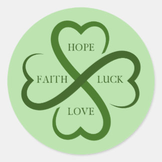 Faith, Hope, Luck, Love Classic Round Sticker