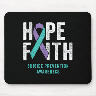 Faith Hope Suicide Prevention Awareness Purple And Mouse Pad