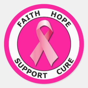 FAITH HOPE SUPPORT CURE CLASSIC ROUND STICKER