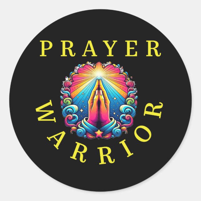Faith In Colours, Prayer Warrior Classic Round Sticker (Front)