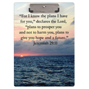 FAITH IN JEREMIAH 29:11 SUNRISE VERSE CLIPBOARD