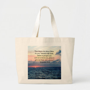 FAITH IN JEREMIAH 29:11 SUNRISE VERSE LARGE TOTE BAG