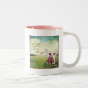 Faith In Pigs Two-Tone Coffee Mug