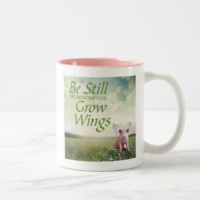 Faith In Pigs Two-Tone Coffee Mug (Right)