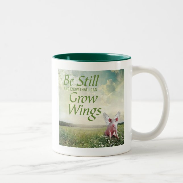 Faith In Pigs Two-Tone Coffee Mug (Right)