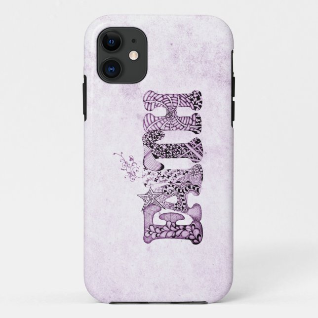 Faith in purple textured letters Case-Mate iPhone case (Back)