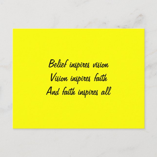 Faith in yourself postcard (Front)