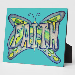 Faith Inspirational Butterfly Painting Gift Plaque