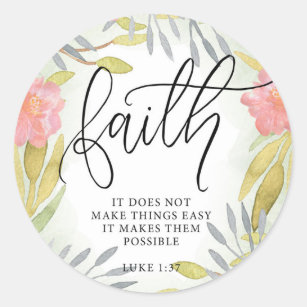 Faith Inspirational Gift Classic Round Sticker