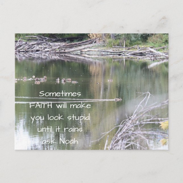 Faith Inspirational Humour Quote Bible Christian   Postcard (Front)