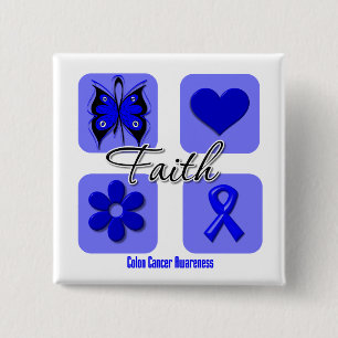 Faith Inspirations Colon Cancer 15 Cm Square Badge