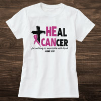 Faith-Inspired 'Heal Cancer' Pink Ribbon and Cross