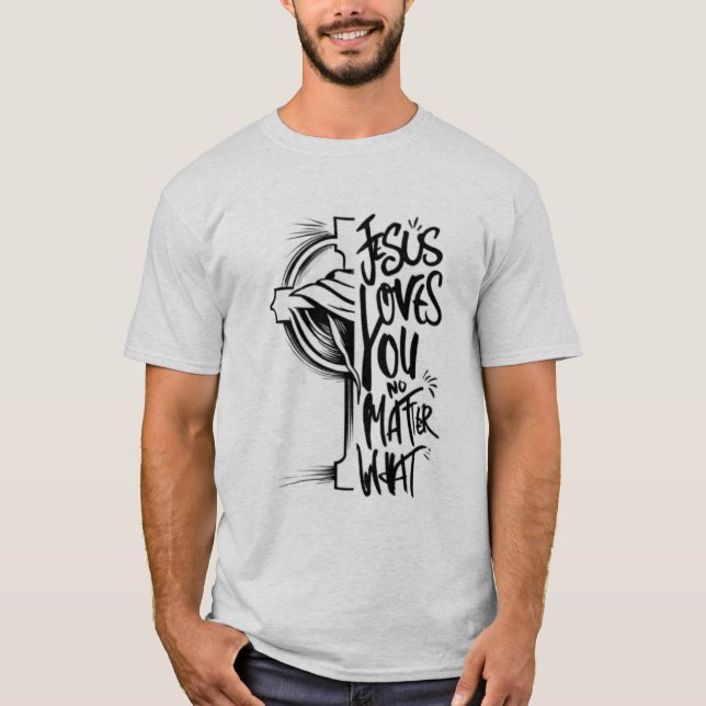 "Faith-Inspired Jesus T-Shirt Sticker – (Front)