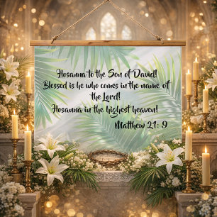 Faith-Inspired Palm Sunday Verse  Hanging Tapestry